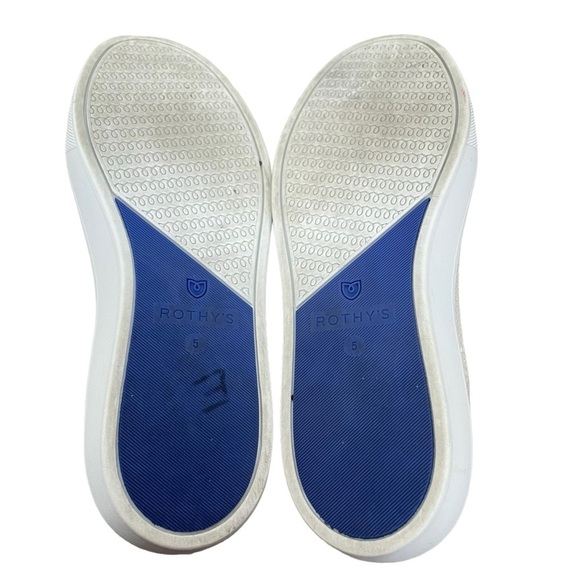 Rothy's Cream and Blue Slip-On Sneakers - Picture 8 of 9